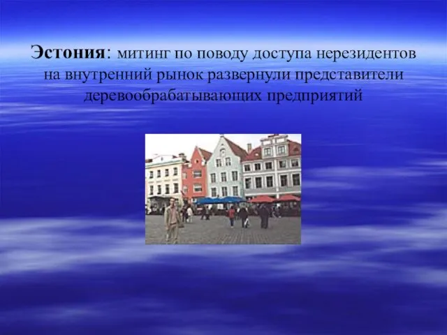 Эстония: митинг по поводу доступа нерезидентов на внутренний рынок развернули представители деревообрабатывающих предприятий