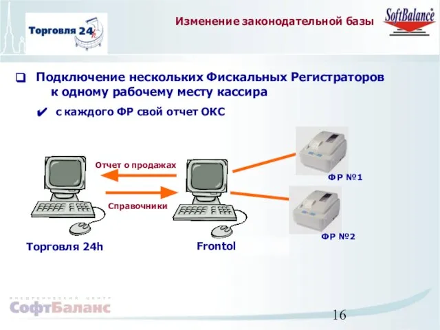 Подключение нескольких Фискальных Регистраторов к одному рабочему месту кассира с каждого ФР