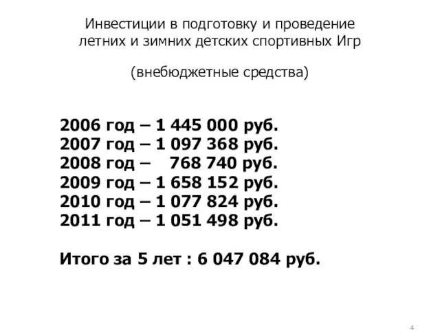 2006 год – 1 445 000 руб. 2007 год – 1 097