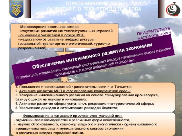 СТРАТЕГИЧЕСКИЙ ПЛАН РАЗВИТИЯ Г. О. ТОЛЬЯТТИ ДО 2020 ГОДА II раздел -