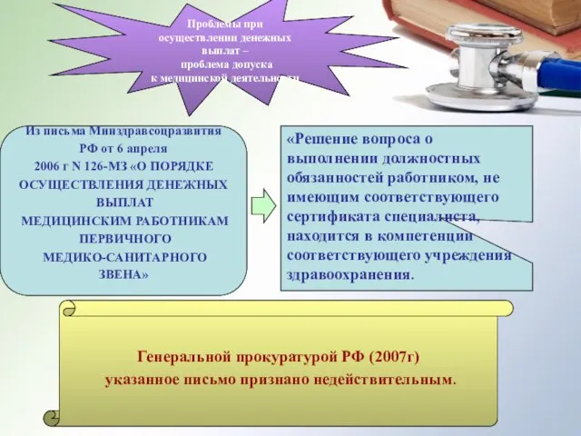 «Решение вопроса о выполнении должностных обязанностей работником, не имеющим соответствующего сертификата специалиста,