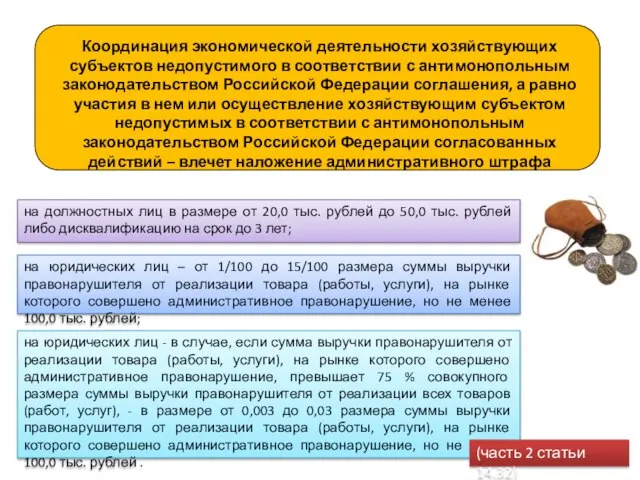 на должностных лиц в размере от 20,0 тыс. рублей до 50,0 тыс.