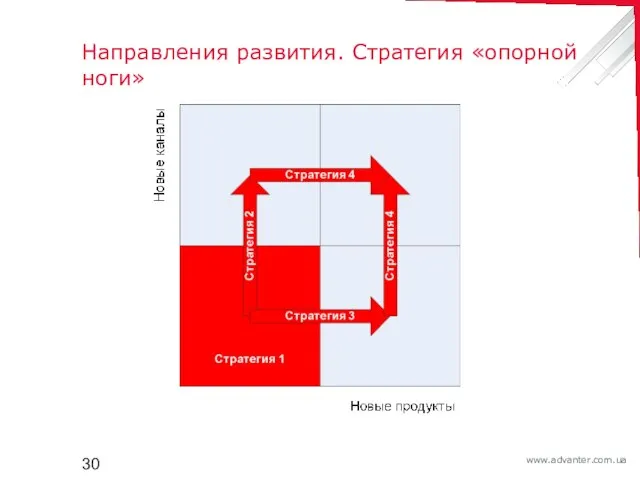 Направления развития. Стратегия «опорной ноги»