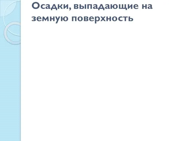 Осадки, выпадающие на земную поверхность