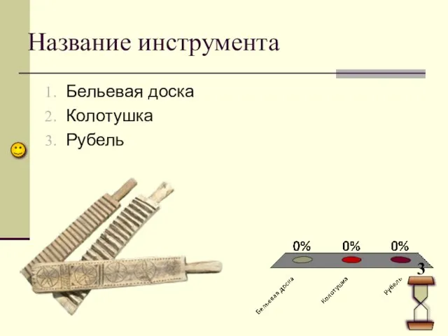 Название инструмента Бельевая доска Колотушка Рубель