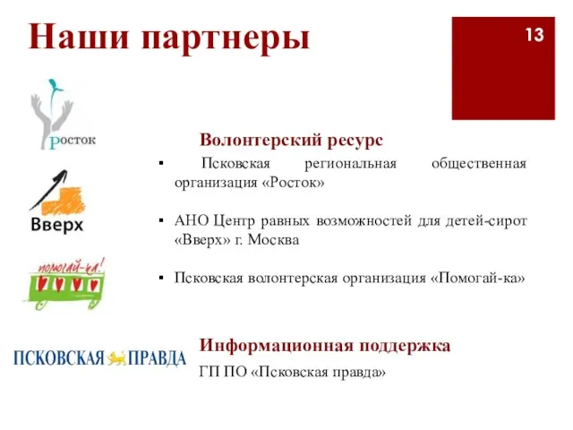 Псковская региональная общественная организация «Росток» АНО Центр равных возможностей для детей-сирот «Вверх»