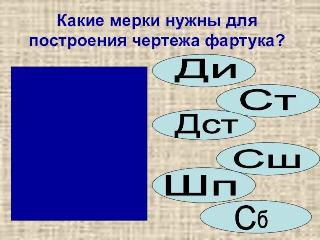 Какие мерки нужны для построения чертежа фартука?