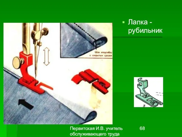 Первитская И.В. учитель обслуживающего труда Макушинской СОШ Лапка - рубильник