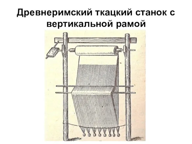 Древнеримский ткацкий станок с вертикальной рамой