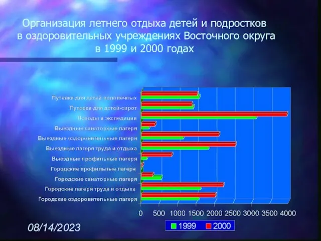 08/14/2023 Организация летнего отдыха детей и подростков в оздоровительных учреждениях Восточного округа