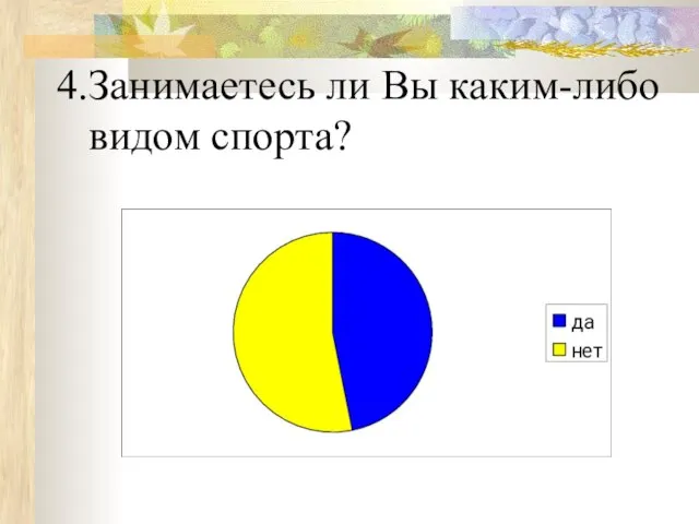 Занимаетесь ли Вы каким-либо видом спорта?