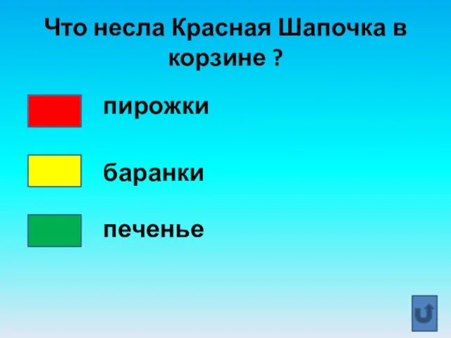 Что несла Красная Шапочка в корзине ? пирожки баранки печенье