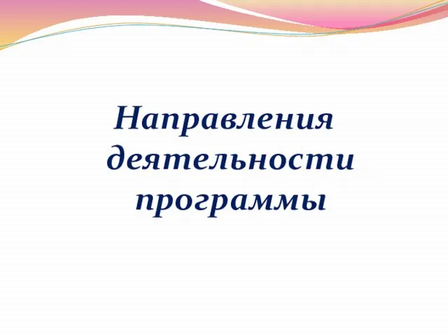 Направления деятельности программы