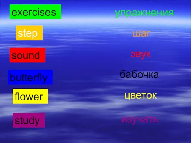 exercises упражнения step шаг sound звук butterfly бабочка flower цветок study изучать