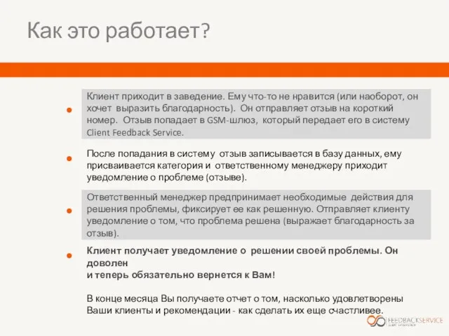 Как это работает? После попадания в систему отзыв записывается в базу данных,