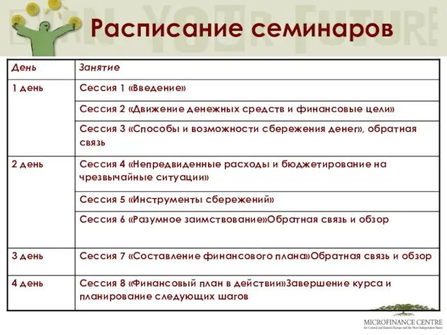 Расписание семинаров