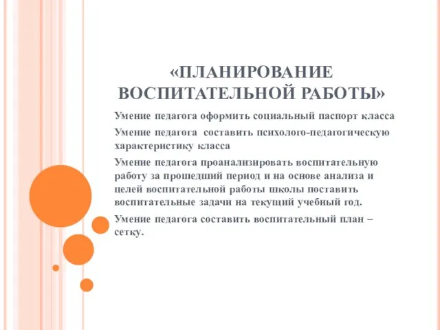 Умение педагога оформить социальный паспорт класса Умение педагога составить психолого-педагогическую характеристику класса