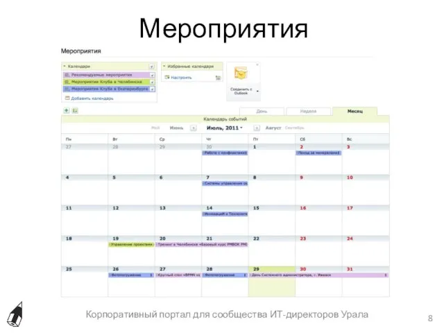 Мероприятия Корпоративный портал для сообщества ИТ-директоров Урала