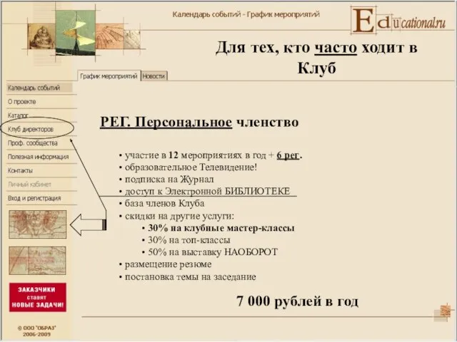 Для тех, кто часто ходит в Клуб РЕГ. Персональное членство участие в