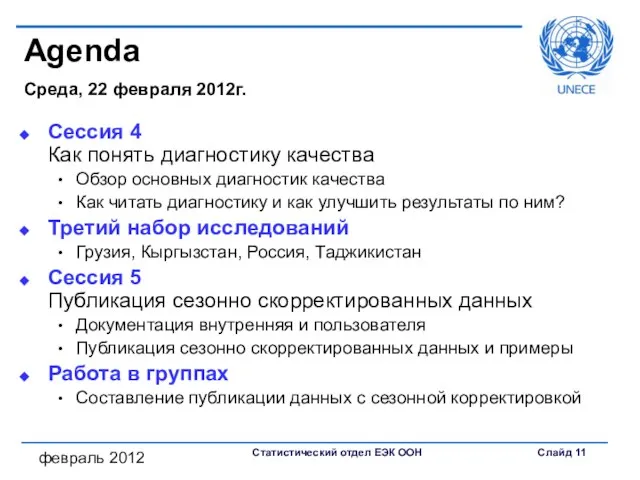 февраль 2012 Agenda Среда, 22 февраля 2012г. Сессия 4 Как понять диагностику