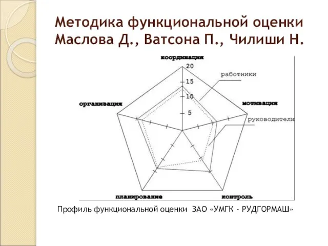 Методика функциональной оценки Маслова Д., Ватсона П., Чилиши Н. Профиль функциональной оценки ЗАО «УМГК - РУДГОРМАШ»