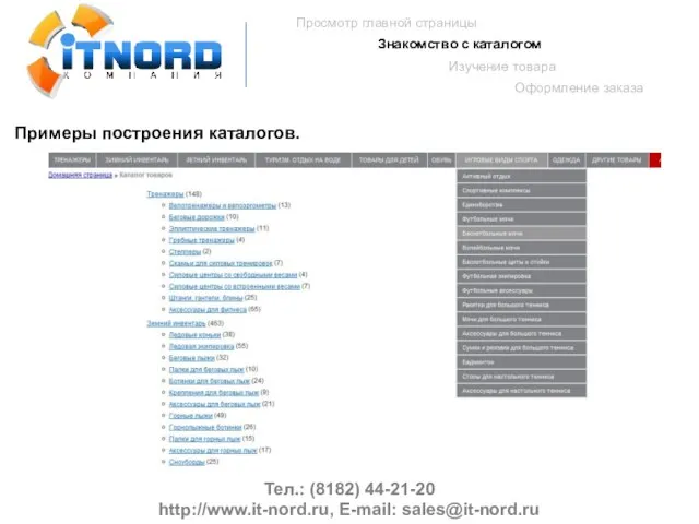 Тел.: (8182) 44-21-20 http://www.it-nord.ru, E-mail: sales@it-nord.ru Просмотр главной страницы Знакомство с каталогом