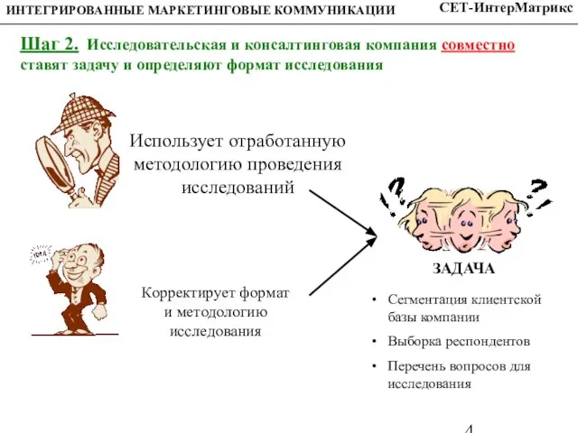 Шаг 2. Исследовательская и консалтинговая компания совместно ставят задачу и определяют формат