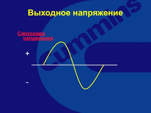 Выходное напряжение Синусоида напряжения + -