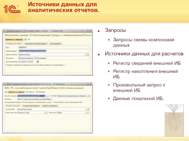 Источники данных для аналитических отчетов. Запросы Запросы схемы компоновки данных Источники данных