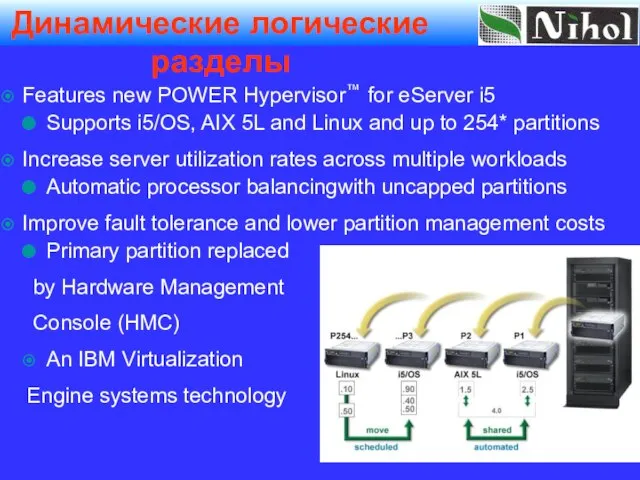 Features new POWER Hypervisor™ for eServer i5 Supports i5/OS, AIX 5L and