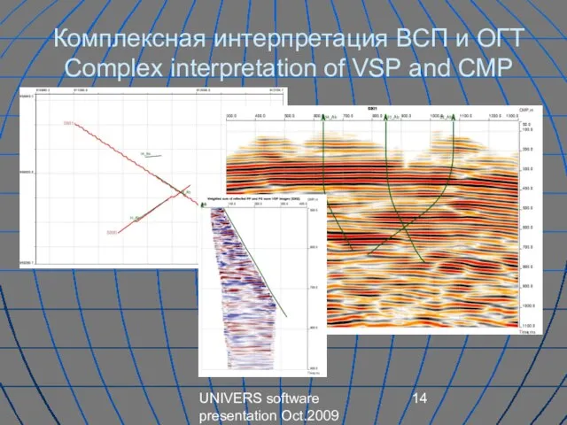 UNIVERS software presentation Oct.2009 Комплексная интерпретация ВСП и ОГТ Complex interpretation of VSP and CMP