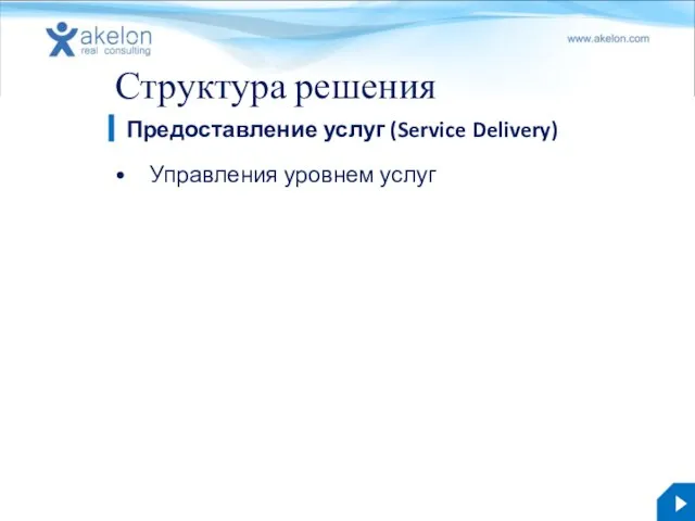 Структура решения Управления уровнем услуг Предоставление услуг (Service Delivery)