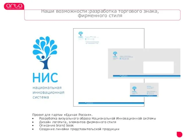 Проект для партии «Единая Россия». Разработка визуального образа Национальной Инновационной системы Дизайн
