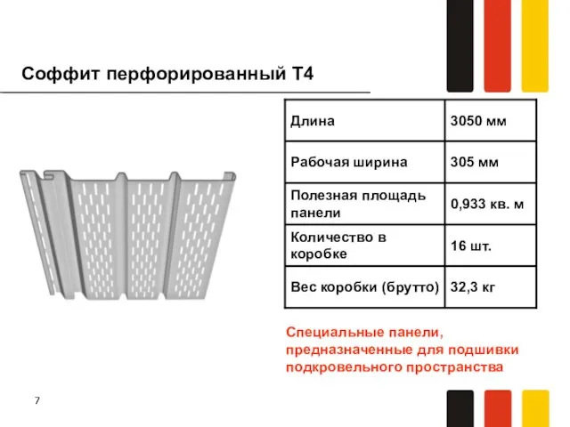 Соффит перфорированный Т4 Специальные панели, предназначенные для подшивки подкровельного пространства