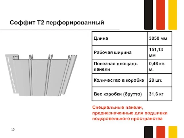 Соффит T2 перфорированный Специальные панели, предназначенные для подшивки подкровельного пространства