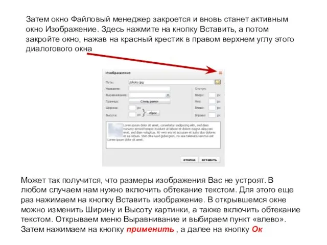 Затем окно Файловый менеджер закроется и вновь станет активным окно Изображение. Здесь