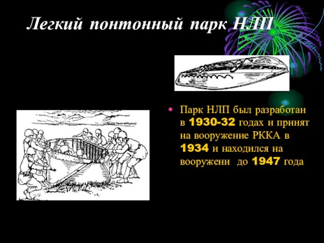 Легкий понтонный парк НЛП Парк НЛП был разработан в 1930-32 годах и