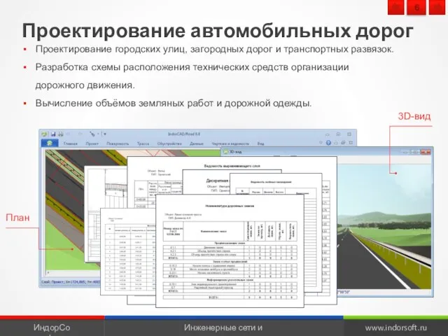 Проектирование автомобильных дорог Проектирование городских улиц, загородных дорог и транспортных развязок. Разработка