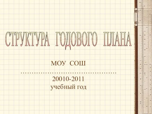 МОУ СОШ ……………………………………. 20010-2011 учебный год СТРУКТУРА ГОДОВОГО ПЛАНА