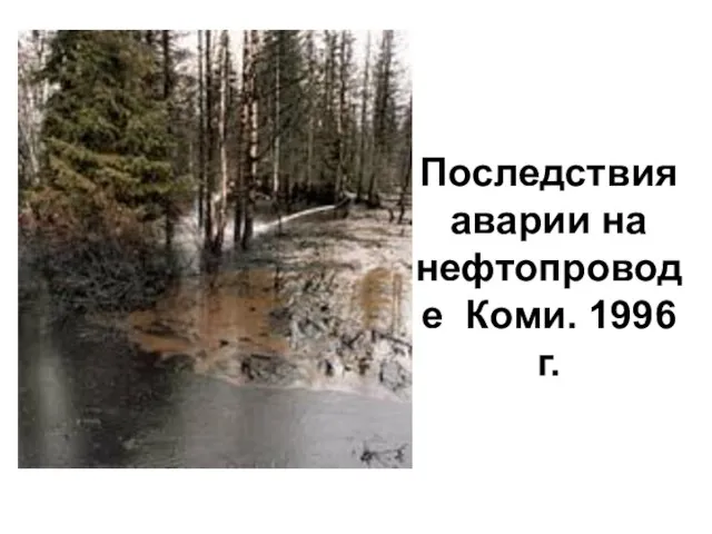 Последствия аварии на нефтопроводе Коми. 1996 г.