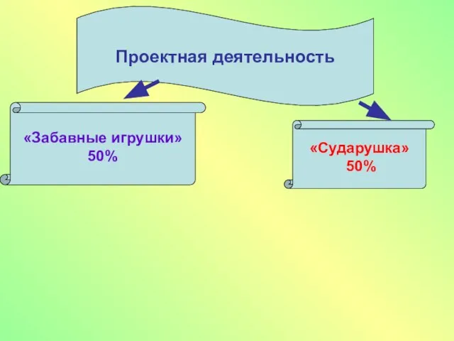 Проектная деятельность Проектная деятельность «Забавные игрушки» 50% «Сударушка» 50%