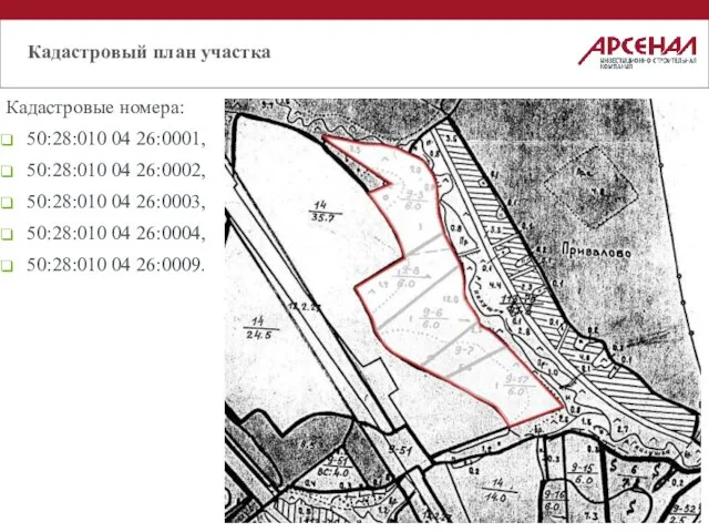 Кадастровый план участка Кадастровые номера: 50:28:010 04 26:0001, 50:28:010 04 26:0002, 50:28:010