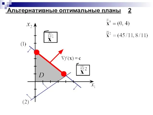 Альтернативные оптимальные планы 2