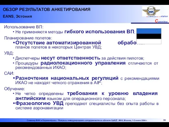 ОБЗОР РЕЗУЛЬТАТОВ АНКЕТИРОВАНИЯ EANS, Эстония Использование ВП: Не применяютя методы гибкого использования