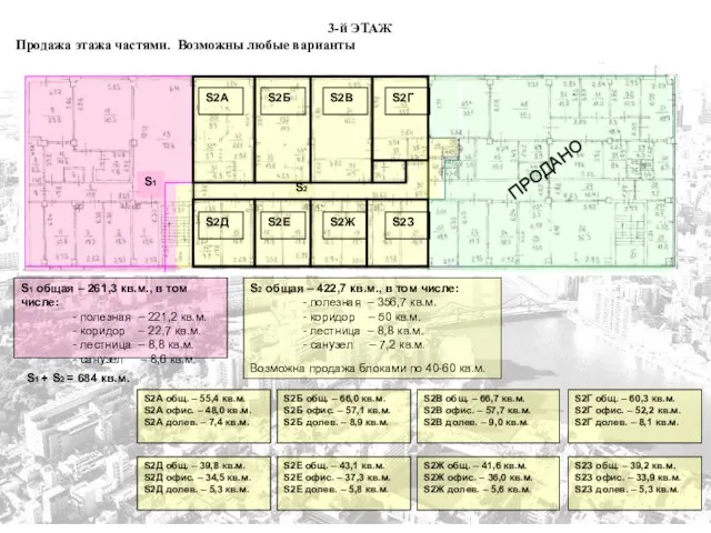 S1 общая – 261,3 кв.м., в том числе: - полезная – 221,2