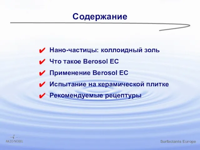 /gbk Содержание Нано-частицы: коллоидный золь Что такое Berosol EC Применение Berosol EC