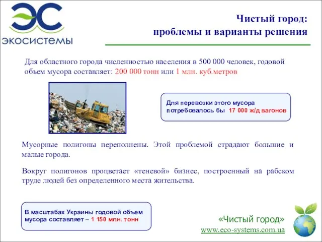 Для областного города численностью населения в 500 000 человек, годовой объем мусора