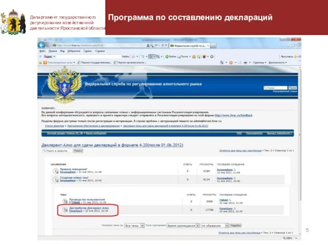 Программа по составлению деклараций Департамент государственного регулирования хозяйственной деятельности Ярославской области