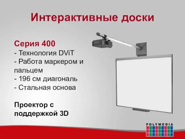 Интерактивные доски Серия 400 - Технология DViT - Работа маркером и пальцем