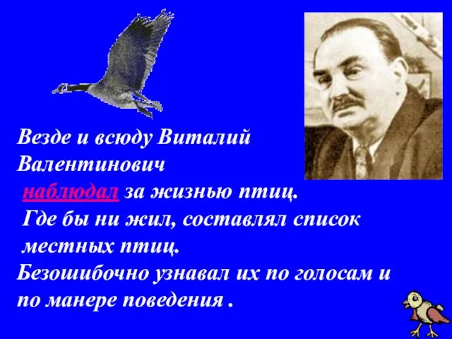 Везде и всюду Виталий Валентинович наблюдал за жизнью птиц. Где бы ни